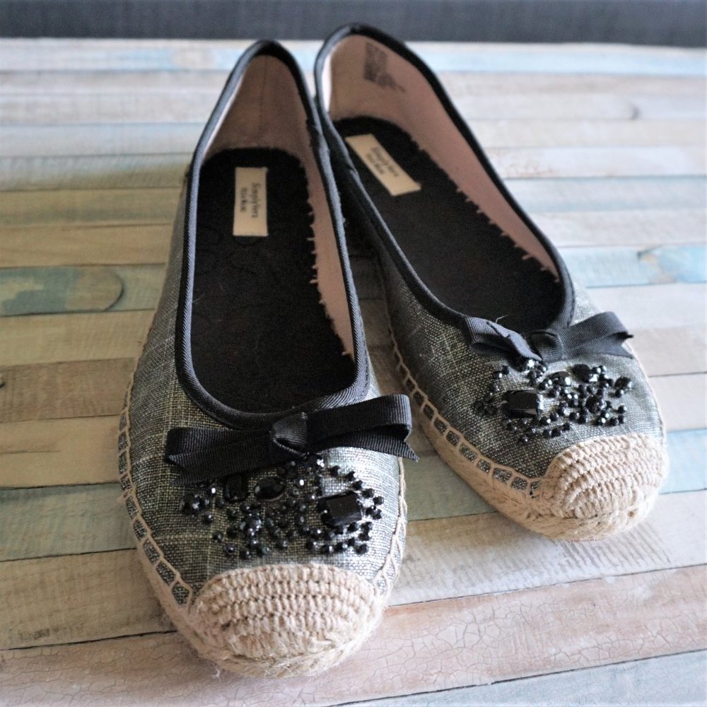 Simply Vera Jeweled Embellished Espadrilles  9 1/2